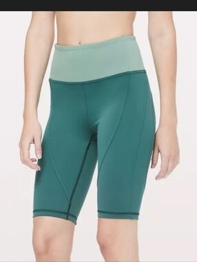 lululemon athletica Teal Mid-Rise Bike Shorts